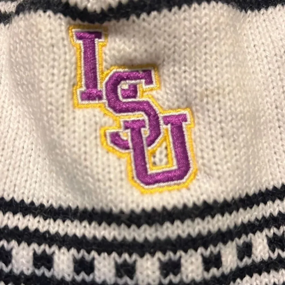 LSU Louisiana State University Kids One Size Fits All OS Navy & White Snowflakes